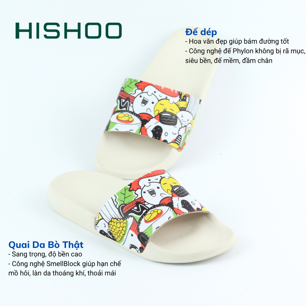 Dép quai ngang da bò lộn Xứ Sở Cơm Cuộn HISHOO U112