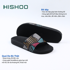 Dép quai ngang da bò In Hình Neon HISHOO U113