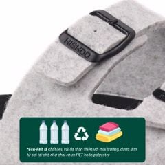 Dép đế trấu birken quai ngang 2 khoá vải dạ S093