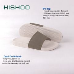 Dép quai ngang Nubuck Xanh rêu HISHOO U111