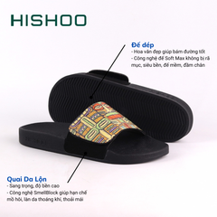 Dép quai ngang da bò Xé dán Mặt Nạ Bộ Lạc HISHOO U115