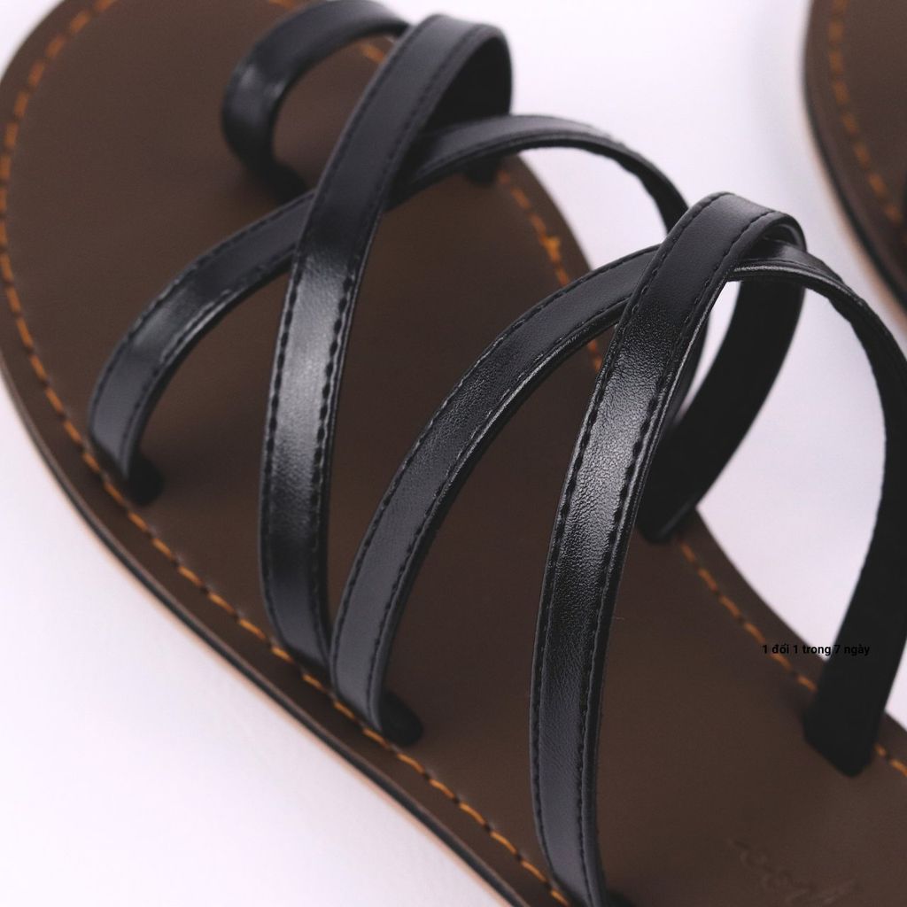 Dép Lê Nữ Xỏ Ngón Đế Bệt Quai Đan Chéo có Bigsize HISHOO S071