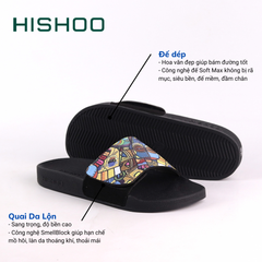 Dép quai ngang da bò Xé dán Mặt Nạ Thổ Dân HISHOO U115