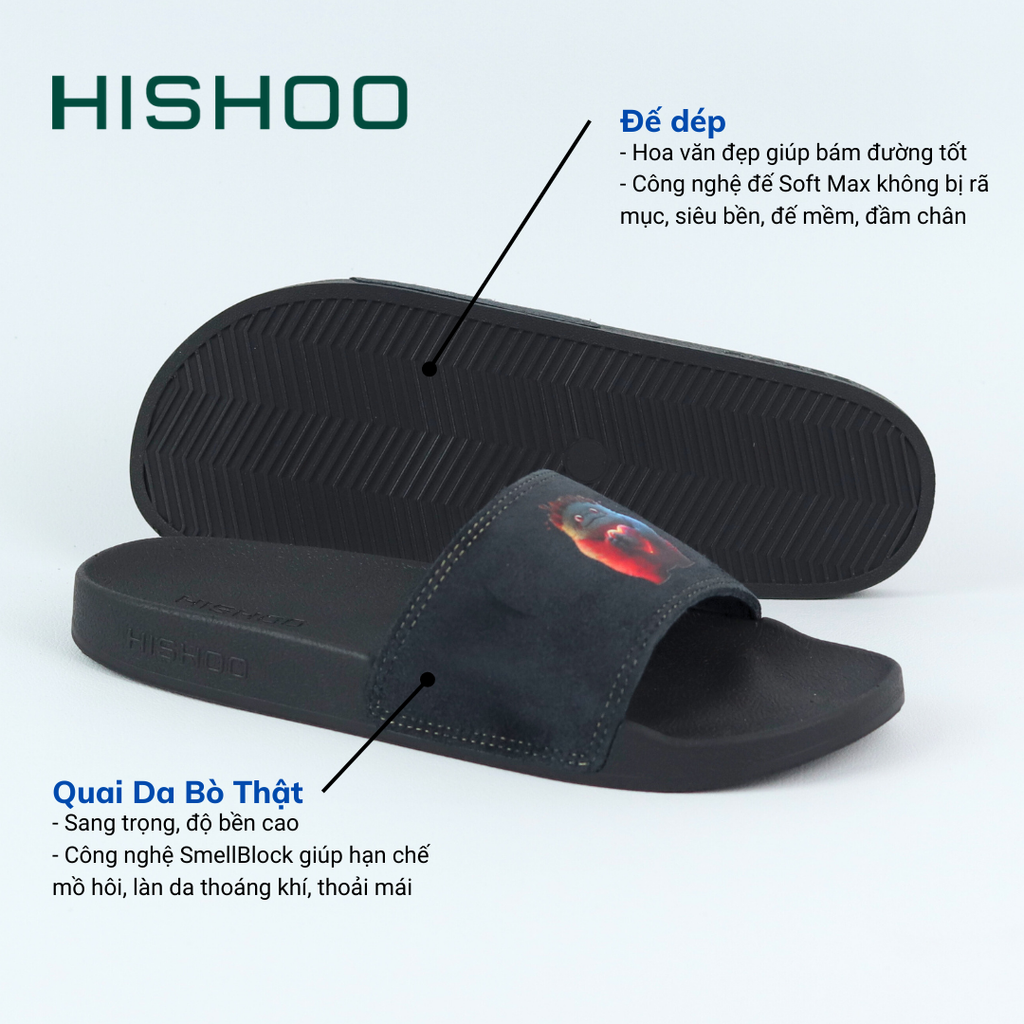 Dép quai ngang da bò Cục Đất Yêu Cậu HISHOO U113