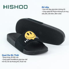 Dép quai ngang da bò lộn Smiley HISHOO U112