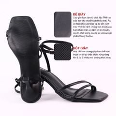 Giày Cao Gót Sandal Quai Mảnh Gót Nhọn 7cm Hishoo S126