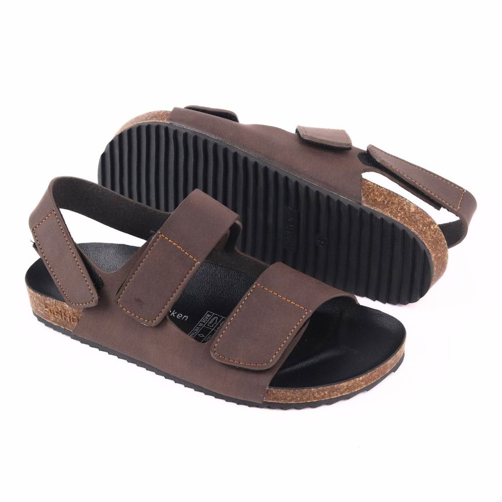 Dép đế trấu Sandal birken quai ngang da bò HISHOO M110