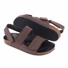 Dép đế trấu Sandal birken quai ngang da bò HISHOO M110