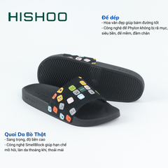 Dép quai ngang da bò lộn Icon Cảm Xúc Emoji HISHOO U112