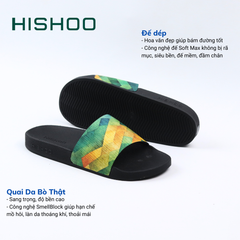Dép quai ngang da bò In Hình Hoạ Tiết Nhật Bản HISHOO U113