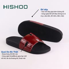Dép quai ngang Đỏ Vẩy Rồng CHỮ H HISHOO U114