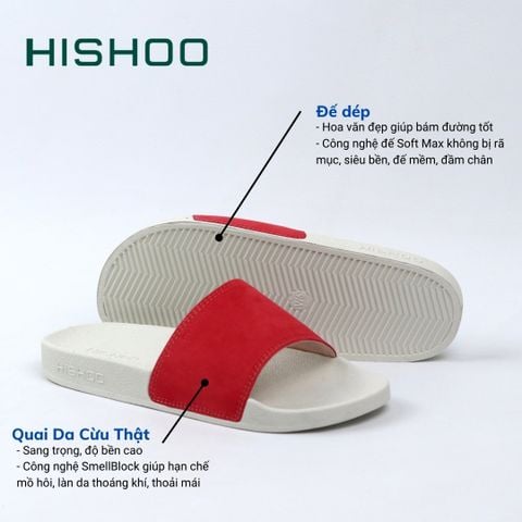 Dép quai ngang Cam da cừu HISHOO U111