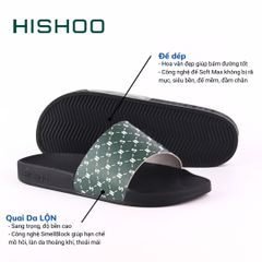 Dép quai ngang da bò HS Monogram HISHOO U113