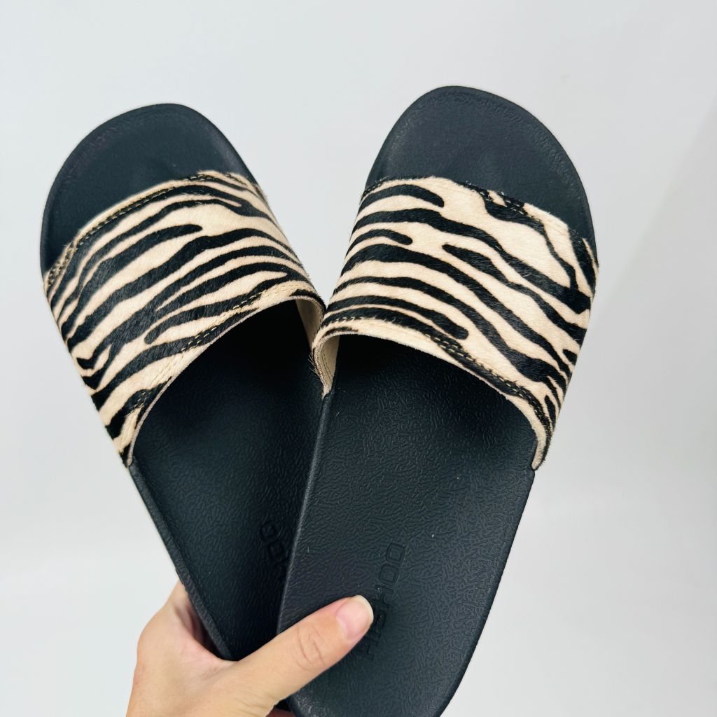 Dép quai ngang da bò Ngựa vằn Cowhide HISHOO U555