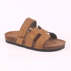 Dép đế trấu birken bé trai bé gái Chữ H Sandal quai ngang bản, da lộn premium HISHOO H104