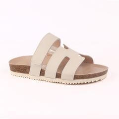 Dép đế trấu birken Chữ H Sandal quai ngang bản premium HISHOO B104