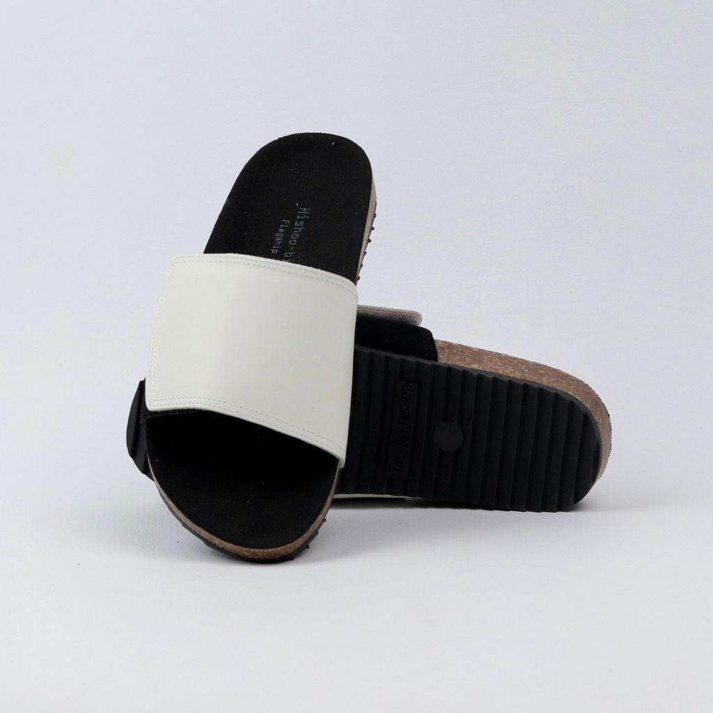 Dép đế trấu birken quai ngang Xé Dán da lộn HISHOO R103