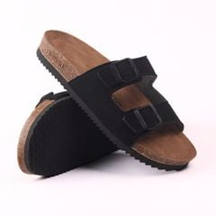 Dép đế trấu birken bé trai bé gái 2 khoá da lộn premium HISHOO H093