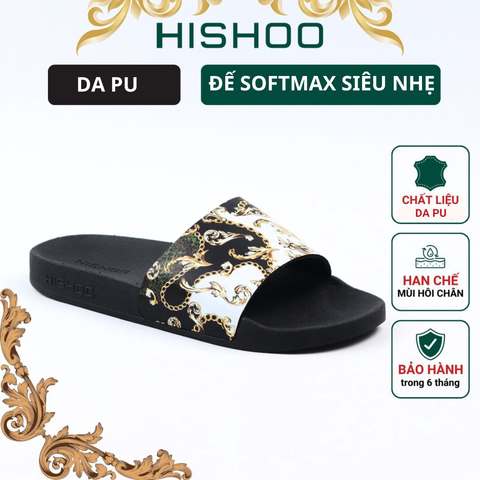 Dép quai ngang da bò In Hình Họa Tiết Phục Hưng HISHOO U113