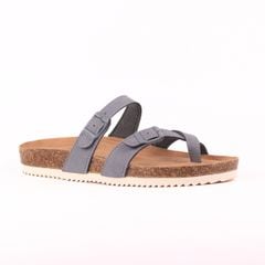 Dép đế trấu birken quai ngang xỏ ngón da lộn premium HISHOO H098