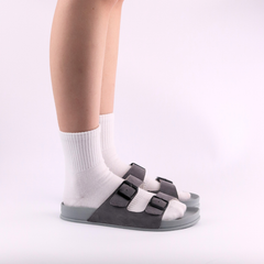 Dép quai ngang Da Nubuck 2 Khoá HISHOO D111