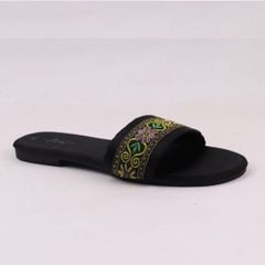 Dép Lê Nữ Quai Ngang Phối Thổ Cẩm Có Bigsize Hishoo S079