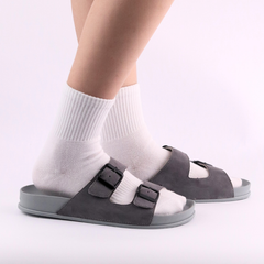 Dép quai ngang Da Nubuck 2 Khoá HISHOO D111