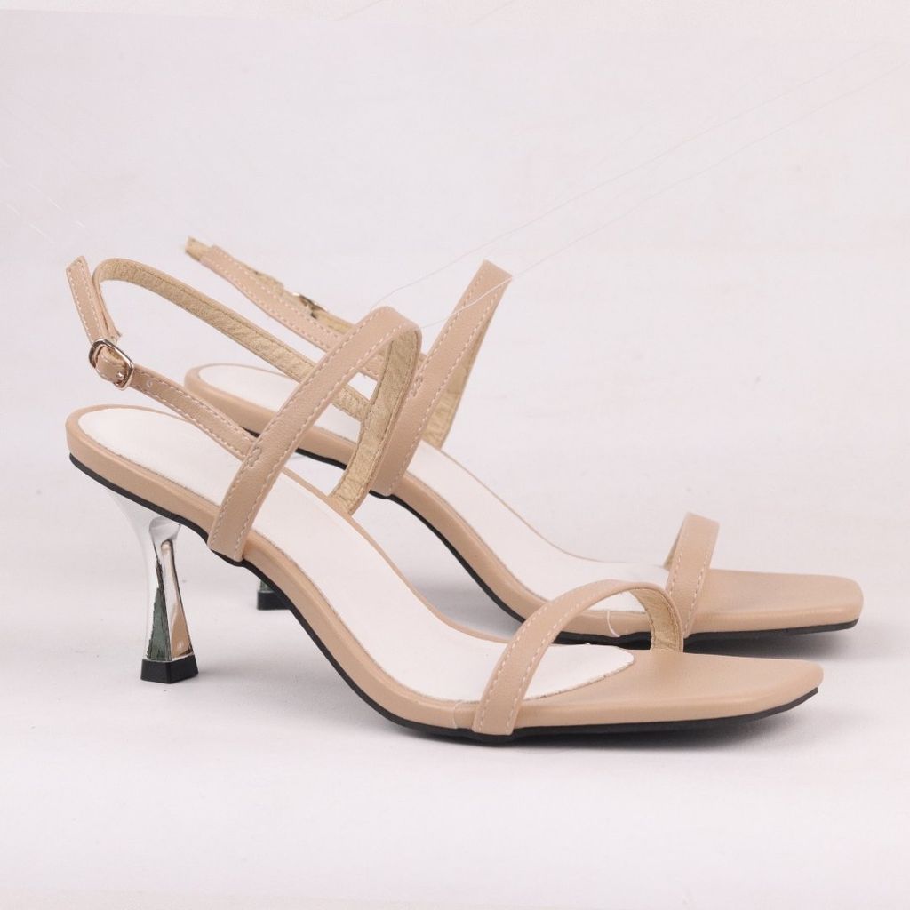 Giày Sandals Nữ Cao gót 7cm Quai Ngang Hishoo S170