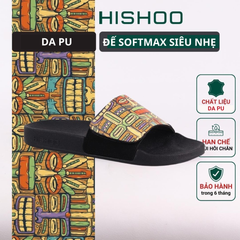 Dép quai ngang da bò Xé dán Mặt Nạ Bộ Lạc HISHOO U115