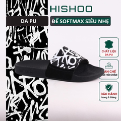 Dép quai ngang da bò Xé dán Grafiti HISHOO U115