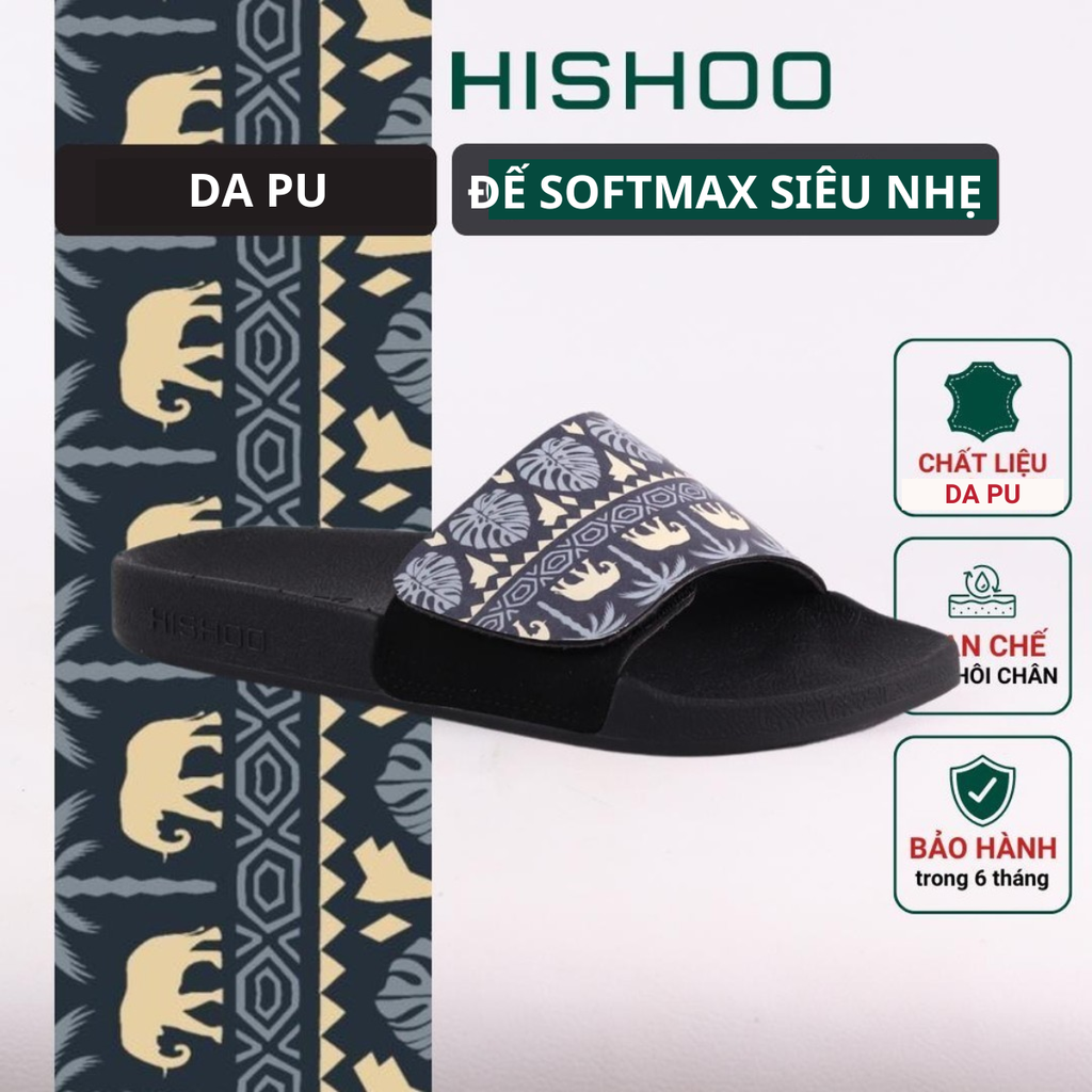Dép quai ngang da bò Xé dán Voi Thái Lan HISHOO U115