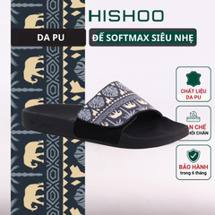 Dép quai ngang da bò Xé dán Voi Thái Lan HISHOO U115