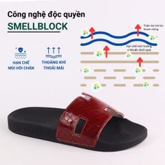 Dép quai ngang Đỏ Vẩy Rồng CHỮ H HISHOO U114