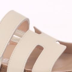 Dép đế trấu birken Chữ H Sandal quai ngang bản premium HISHOO B104