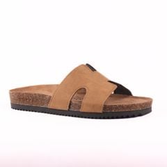 Dép đế trấu birken bé trai bé gái Chữ H da lộn premium HISHOO H095
