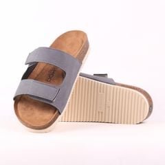 Dép đế trấu birken quai ngang xé dán da lộn premium HISHOO H105