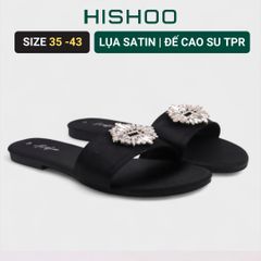 Dép Lê Nữ Đế Bệt Quai Ngang Đính đá có Bigsize HISHOO S146