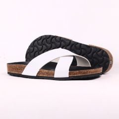 Dép đế trấu birken quai ngang chéo MẶT ĐEN HISHOO S096