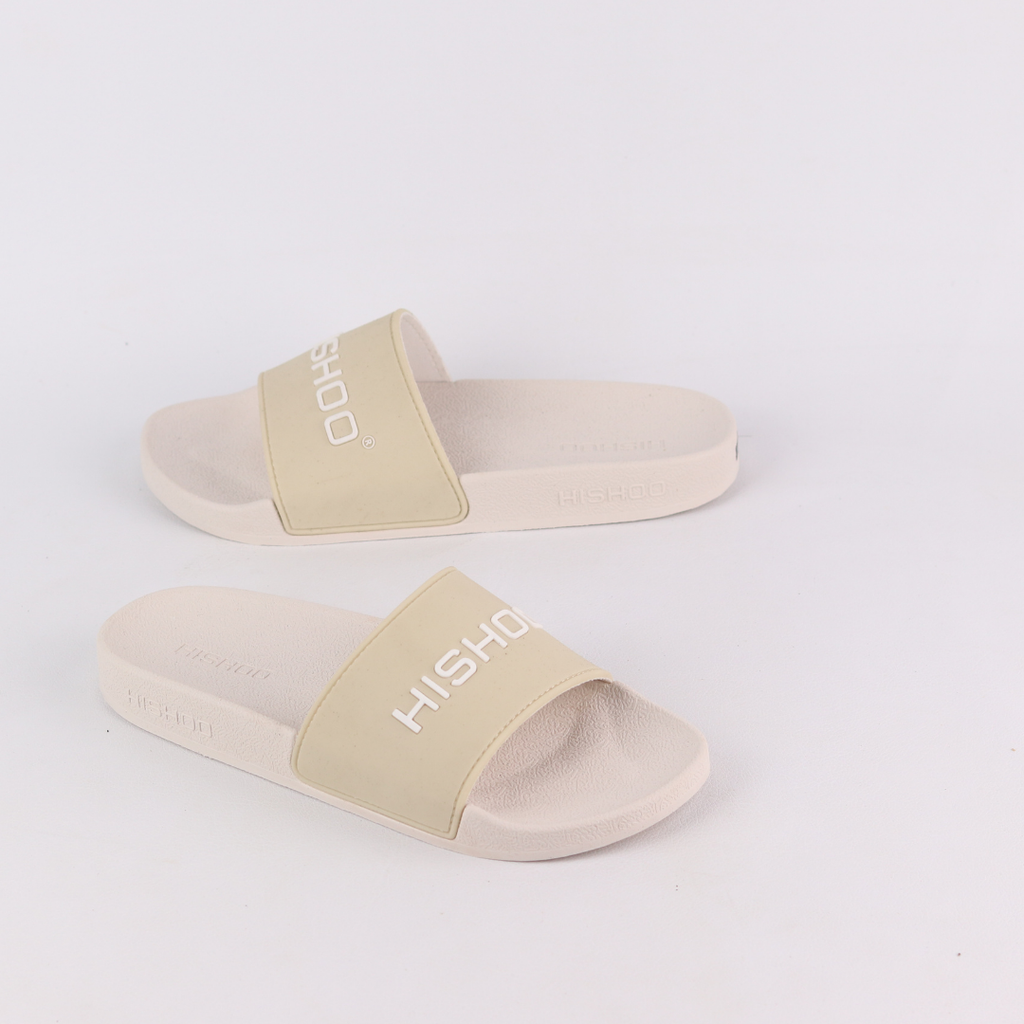 Dép quai ngang quai nhựa Kem HISHOO N112