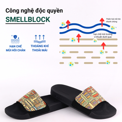 Dép quai ngang da bò Xé dán Mặt Nạ Bộ Lạc HISHOO U115