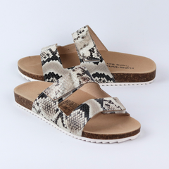 Dép đế trấu birken xé dán Da Rắn HISHOO M105