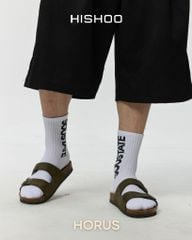 Dép đế trấu birken 2 khoá da lộn premium HISHOO H093