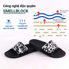 Dép quai ngang da bò Xé dán Grafiti HISHOO U115