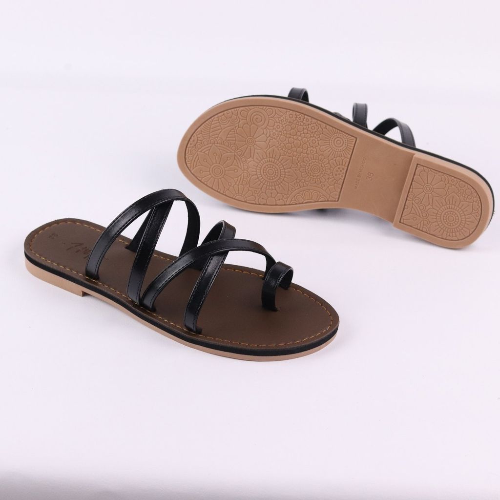 Dép Lê Nữ Xỏ Ngón Đế Bệt Quai Đan Chéo có Bigsize HISHOO S071