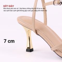 Giày Cao Gót Sandal Quai Mảnh Gót Nhọn 7cm Hishoo S126