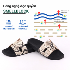 Dép quai ngang Da Rắn Chữ H HISHOO U114