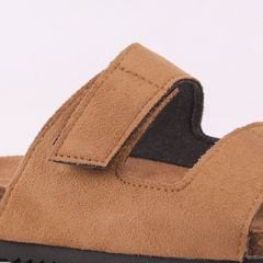 Dép đế trấu birken quai ngang xé dán da lộn premium HISHOO H105