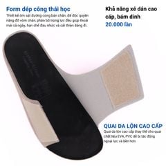 Dép đế trấu birken xé dán Form Công Thái Học quai ngang da lộn HISHOO R108