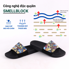 Dép quai ngang da bò Xé dán Mặt Nạ Thổ Dân HISHOO U115