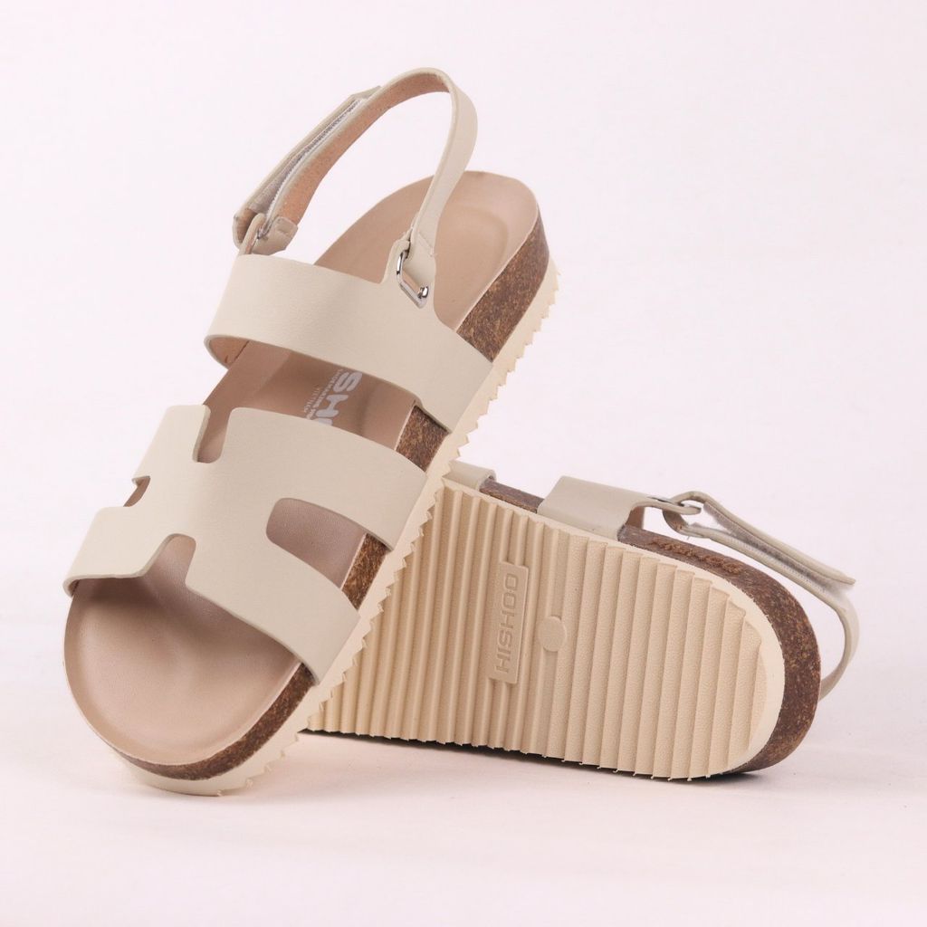 Dép đế trấu birken bé trai bé gái  sandal chữ H premium HISHOO B115